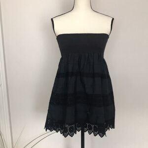 Anthropologie Black Embroidered Top size XS